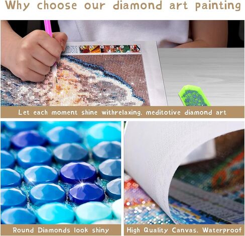 Ginfonr DIY 5D Diamond Art Kits for Adults, Woman Diamond Painting for Adults, Diamond Art Temptation Full Drill, Diamond Art Kits Embroidery Rhinestone Craft for Home Wall Decor 12 * 16 Inch08 in Kuwait