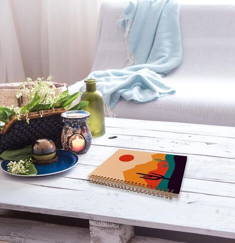 Abstract Boho Afro Girl Meditation Black Girl Lined Spiral Journal Notebook 8.3×5.5 Inches Hardcover College Ruled Notebook Journal for Work Note Taking Journaling in Saudi Arabia