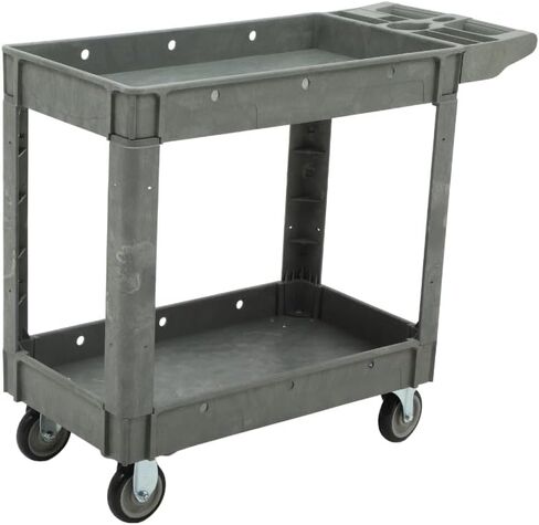 عربة Yitahome فائدة على عجلات ، 550 رطلاً 2 عربة متداول الثقيلة ، 45 × 25 في عربة عمل سلة عملاء مع عجلات لمدرسة ومكتب مرآب المستودعات ، التنظيف ، الرمادي in Kuwait