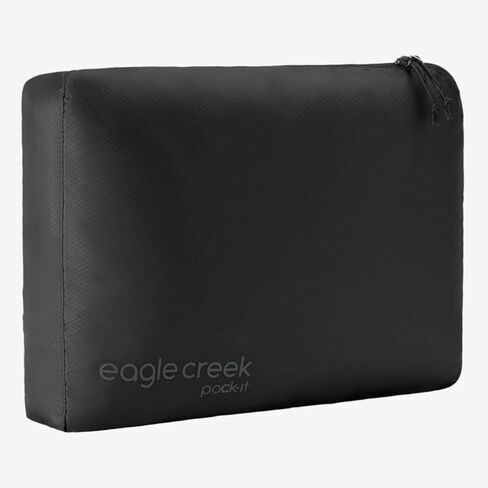 Eagle Creek Pack -It It Emostr Cube - مكعب تعبئة ملابس خفيفة الوزن لزيادة مساحة الأمتعة إلى أقصى حد - فتحة السوستة - مقبض أعلى مريح - شفاف - مقاوم للماء - متوسطة - الأزرق الفجر in Saudi Arabia