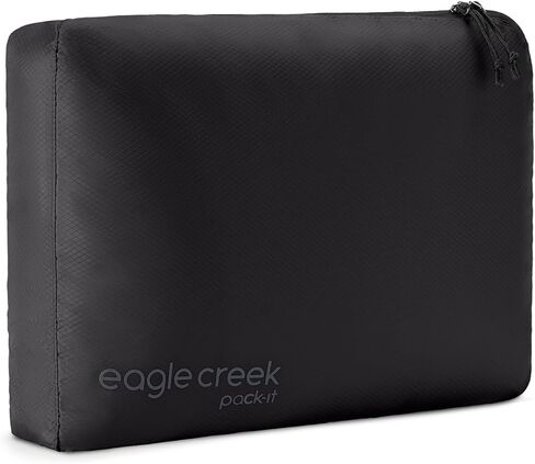 Eagle Creek Pack -It It Emostr Cube - مكعب تعبئة ملابس خفيفة الوزن لزيادة مساحة الأمتعة إلى أقصى حد - فتحة السوستة - مقبض أعلى مريح - شفاف - مقاوم للماء - متوسطة - الأزرق الفجر in Saudi Arabia