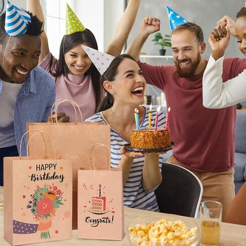 أكياس الورق السوداء 75pcs ذات الأحجام المتنوعة بأحجام متنوعة أكياس ورقية كرافت أكياس الهدايا بالتجزئة والبضائع والأعمال والتسوق والتسوق in Kuwait