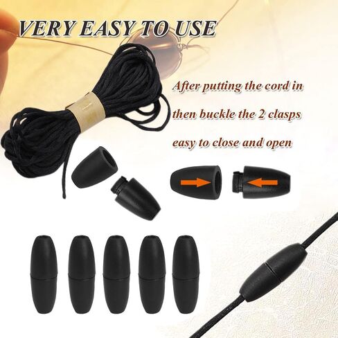 Breakaway Clasps for Necklaces, Plastic Bead Barrel Connectors 30 Sets Black Breakaway Safety Clasps for 2.5mm Lanyards Perfect DIY Craft Accessories for Jewelry Making (White) in Saudi Arabia