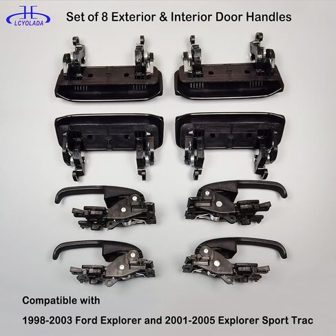 Set of 8 Exterior & Interior Door Handles for 1998-2003 Ford Explorer, 2001-2005 Ford Explorer Sport Trac, 1998-2001 Mercury Mountaineer, Replaces# 79102, 3L2Z7821818AAA,3L2Z7821819AAA in Saudi Arabia