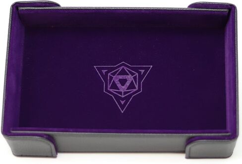 PU Leather Magnetic Folding Portable Dice Tray and Dice Mat for DND and Roleplaying Games - Perfectly Sized for Portability - Gray in Saudi Arabia