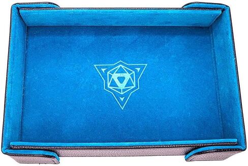 PU Leather Magnetic Folding Portable Dice Tray and Dice Mat for DND and Roleplaying Games - Perfectly Sized for Portability - Gray in Saudi Arabia
