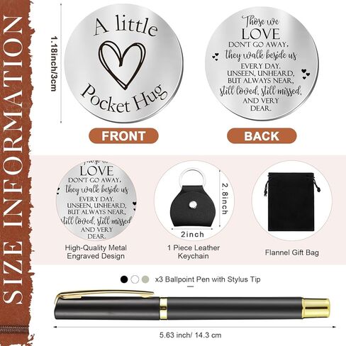 Fulmoon Memorial Gifts for Loss of Daughter Included 1 Grief Travel Diary Journal 1 Remembrance Pocket Hug 1 PU Leather Keychain 3 Ballpoint Pens Bereavement Gift for Loss of Daughter Gifts in Kuwait