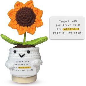 Handmade Emotional Support Crochet,Positive Sunflower Plant Doll Crochet Believe in Yourself,Sunflower Gifts for Women,Birthday in Saudi Arabia