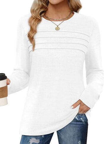 WIHOLL Long Sleeve Shirts for Women Tunic Tops Fall Sweaters Fashion 2025 Winter Clothing Sweater in Saudi Arabia