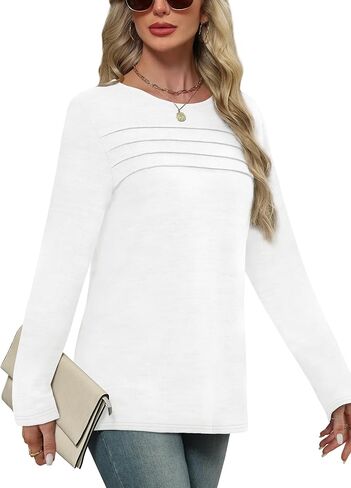 WIHOLL Long Sleeve Shirts for Women Tunic Tops Fall Sweaters Fashion 2025 Winter Clothing Sweater in Saudi Arabia