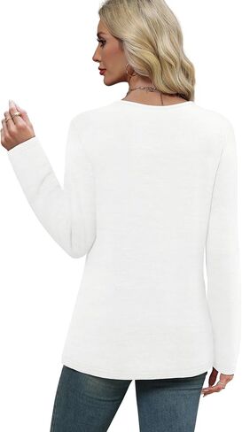 WIHOLL Long Sleeve Shirts for Women Tunic Tops Fall Sweaters Fashion 2025 Winter Clothing Sweater in Saudi Arabia