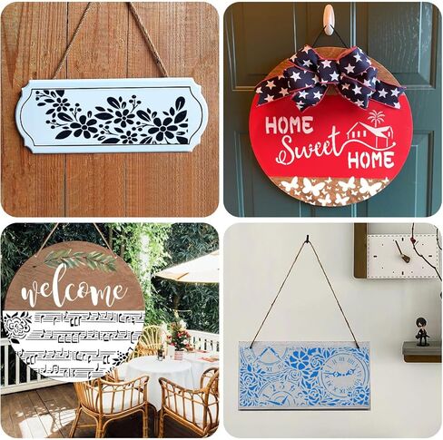 18Pcs Wildflower Stencils, 6 x 3 Inch Flower Leaves Plants Stencils Templates for Painting, Reusable Leaf Painting Templates Stencils for Painting on Wood Wall Canvas Home Decor in Kuwait