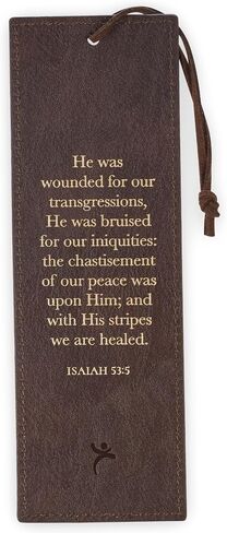 Christian Art Gifts Premium Vegan Leather Inspirational Scripture Bookmark for Men & Women: I Will Carry You Encouraging Bible Verse, Heat-Debossed, Satin Ribbon, Lighthouse Ocean Theme, Brown & Gold in Saudi Arabia
