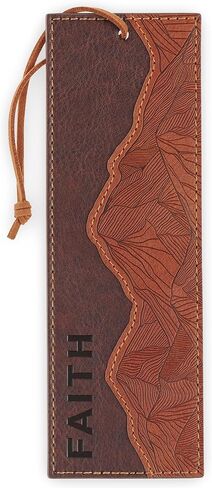 Christian Art Gifts Premium Vegan Leather Inspirational Scripture Bookmark for Men & Women: I Will Carry You Encouraging Bible Verse, Heat-Debossed, Satin Ribbon, Lighthouse Ocean Theme, Brown & Gold in Saudi Arabia