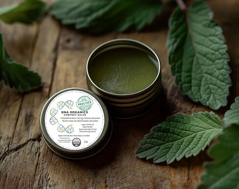 DNA Organics Comfrey Salve – Herbal Balm for Muscles, Knees & Joints – Organic, Handcrafted, Slow Infused, No Fillers – Scent-Free – for Dry Skin & Post-Workout Care – 4oz in Saudi Arabia