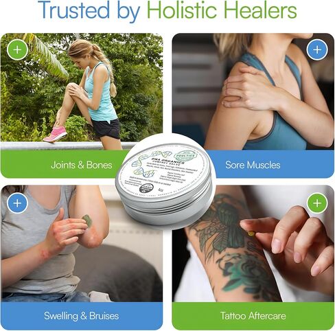 DNA Organics Comfrey Salve – Herbal Balm for Muscles, Knees & Joints – Organic, Handcrafted, Slow Infused, No Fillers – Scent-Free – for Dry Skin & Post-Workout Care – 4oz in Kuwait