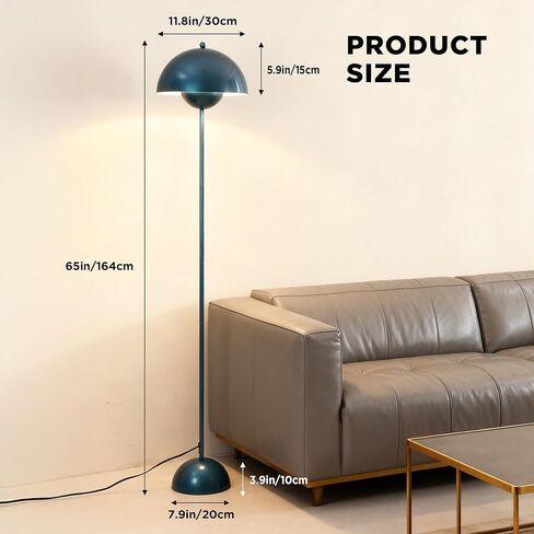 Sunllok Red LED LED LAMP لغرفة المعيشة ، قبة معدنية صناعية ، مصباح طاولة أرضية واقف مع مفتاح القدم ، وإضاءة الأرضية الحديثة لجزيرة المطبخ ، وغرفة نوم ، ومطعم in Kuwait