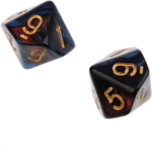 10pcs polyhedral dice d10 dice 16mm acrylic 10 swide dice dice dice for rpg mtg dnd dice table games (شفاف أحمر) in Kuwait