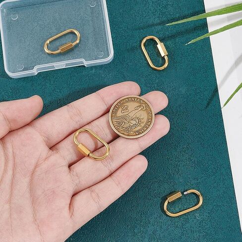 UNICRAFTALE 6Pcs 3 Colors Oval Screw Carabiner Lock 21/26mm Long Stainless Steel Screw Locking Keychain Carabiner Clasp Metal Keychain Clip Hook Quick Link for Jewelry Making Handbag DIY Accessory in Saudi Arabia