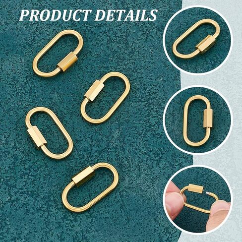 UNICRAFTALE 6Pcs 3 Colors Oval Screw Carabiner Lock 21/26mm Long Stainless Steel Screw Locking Keychain Carabiner Clasp Metal Keychain Clip Hook Quick Link for Jewelry Making Handbag DIY Accessory in Saudi Arabia