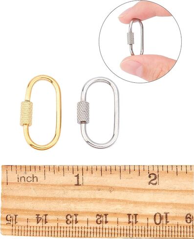 UNICRAFTALE 6Pcs 3 Colors Oval Screw Carabiner Lock 21/26mm Long Stainless Steel Screw Locking Keychain Carabiner Clasp Metal Keychain Clip Hook Quick Link for Jewelry Making Handbag DIY Accessory in Saudi Arabia