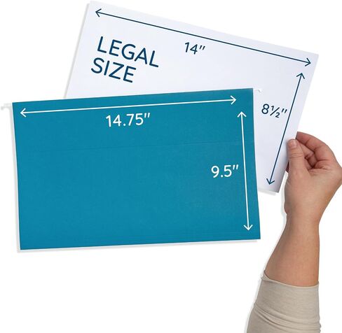 25 Blue Summit Supplies Yellow Legal Size Hanging File Folders - Durable 11pt Paper, Hanging Legal File Folders Yellow with Plastic Tabs and Inserts, Legal Size Filing, Hanging Legal Size File Folders in Saudi Arabia