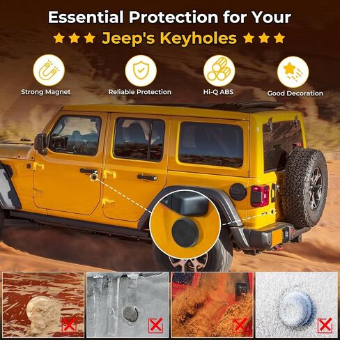 ثقب المفتاح يتوافق مع 2018-2025 Jeep Wrangler JL و Gladiator JT Front Door ، وملحقات ديكور ثقب مفتاح المغناطيس القوية لحماية قفل الباب (نمط النسر) in Kuwait