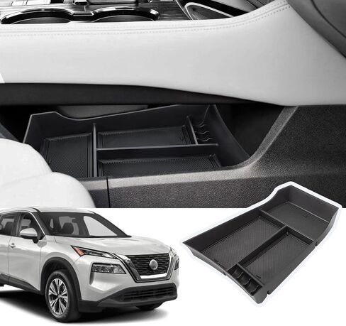 3PCS Center Console Organizer Compatible with 2021-2025 Nissan Rogue S/SV/Rock Creek Dashboard Tray and Armrest Storage Box Lower Center Console Tray Interior Accessories (ONLY Fit 8 Inch) in Kuwait