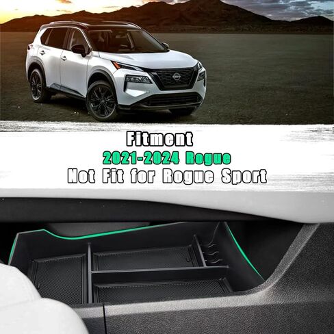 3PCS Center Console Organizer Compatible with 2021-2025 Nissan Rogue S/SV/Rock Creek Dashboard Tray and Armrest Storage Box Lower Center Console Tray Interior Accessories (ONLY Fit 8 Inch) in Kuwait