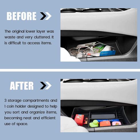 3PCS Center Console Organizer Compatible with 2021-2025 Nissan Rogue S/SV/Rock Creek Dashboard Tray and Armrest Storage Box Lower Center Console Tray Interior Accessories (ONLY Fit 8 Inch) in Kuwait