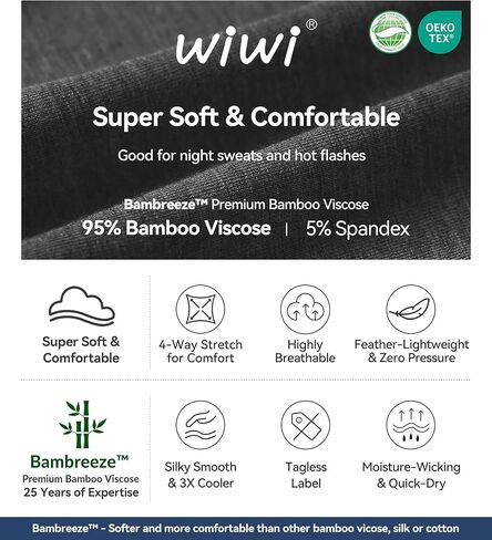 WiWi Mens Pajama Set Drawstring Jogger with Pocket Long Sleeve Sleepwear Loungewear Viscose from Bamboo S-XXL in Kuwait