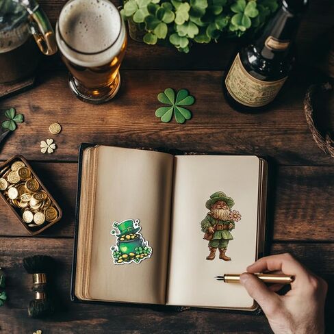 GLOBLELAND St. Patrick's Day Flower Garland Clear Stamps Gold Hat Barrel Silicone Clear Stamp Seals Boots Transparent Stamps for DIY Scrapbooking Cards Making Photo Album Journal in Saudi Arabia