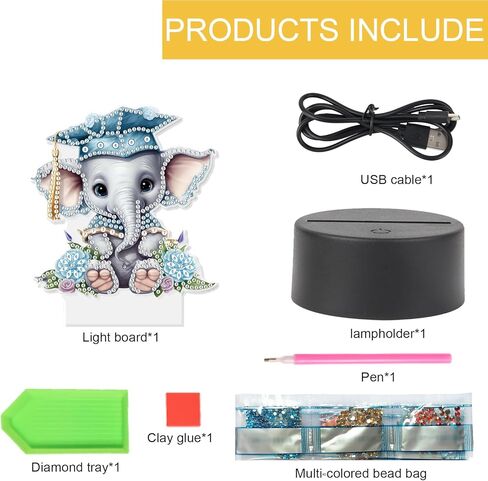 Tdferan Diamond Painting LED LED LID DIY TREND PEPPLENT MAIMOND ART KITS for البالغين مصباح الماس غرفة الغرفة الأضواء in Kuwait