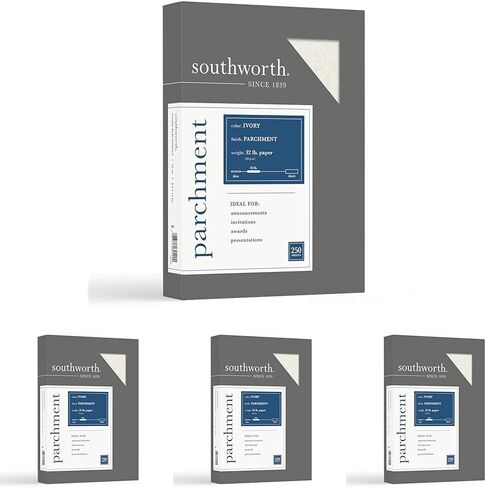 Southworth® Parchment Specialty Paper, 8 1/2" x 11", 32 Lb, Ivory, Pack Of 250 in Saudi Arabia