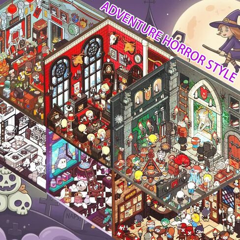 20 مجموعات DIY 3D House Sticker مشهد للبالغين ، ملصق علاج مشاهد DIY ممتعة لطيف ، حزب الحرف يفضل حقائب Goodie ، الهدايا للأصدقاء البالغين الأصغر سنا in Kuwait