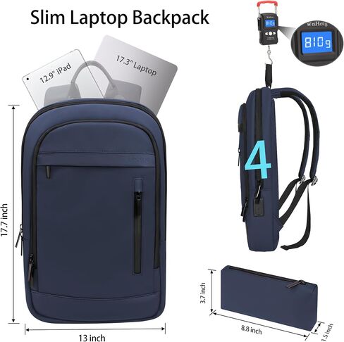 Backpack for Men Lightweight Business Laptop Backpack for 15.6 Inch Computer Bag Slim Anti-Theft Backpack for Commuting Work Office College Travel (with a Small Bag) in Saudi Arabia