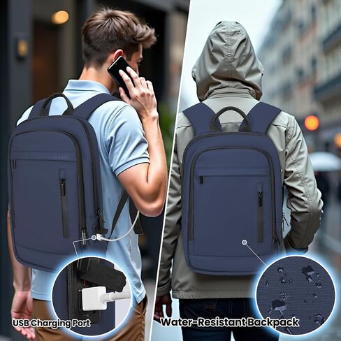Backpack for Men Lightweight Business Laptop Backpack for 15.6 Inch Computer Bag Slim Anti-Theft Backpack for Commuting Work Office College Travel (with a Small Bag) in Saudi Arabia