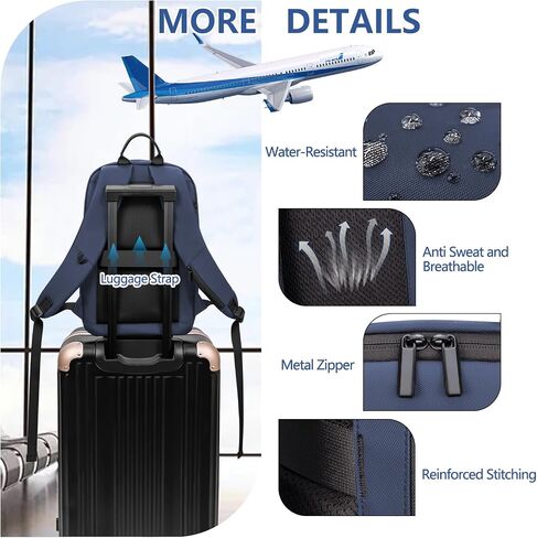 Backpack for Men Lightweight Business Laptop Backpack for 15.6 Inch Computer Bag Slim Anti-Theft Backpack for Commuting Work Office College Travel (with a Small Bag) in Saudi Arabia