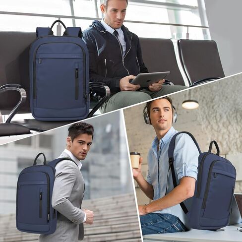 Backpack for Men Lightweight Business Laptop Backpack for 15.6 Inch Computer Bag Slim Anti-Theft Backpack for Commuting Work Office College Travel (with a Small Bag) in Saudi Arabia