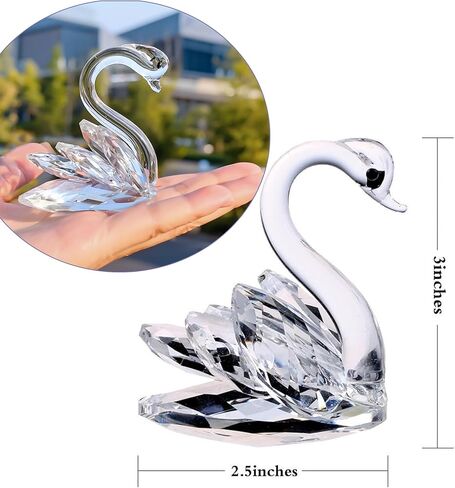 H&D HYALINE & DORA Sparkle Crystal Swan Figurine Collection Paperweight Table Centerpiece Ornament in Kuwait