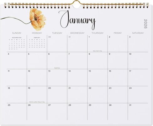 2025 Wall Calendar, Jokotha 18 Monthly Calendar Runs from Jul 2025 to Dec 2026, Home Schooling Planner for Famialy and School, Wirebound,15 x 12 Inches in Kuwait