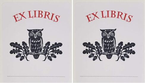 Bookplate with Owl - Ex Libris. Set of 10. 3"H x 2 1/2"W Fill in Style in Saudi Arabia