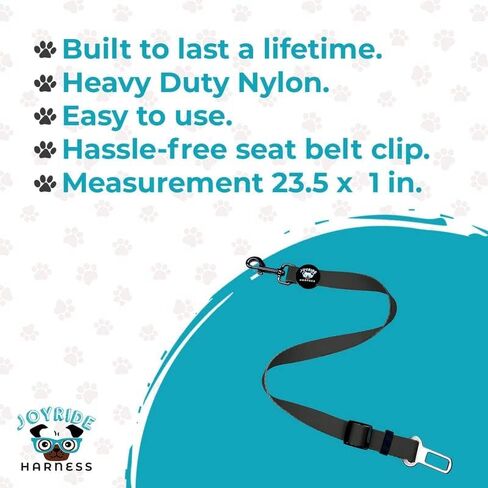 حزام مقعد السلامة في Joyride Harness - 23.5 × 1 بوصة ، مشبك سلامة السيارات القابل للتعديل ، نايلون ثقيل سميك ، مزلاج مركبة آمن ومريح ، مجموعة متنوعة من الألوان المتوفرة (أسود) in Saudi Arabia