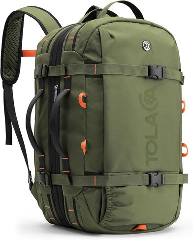 Tolaccea Travel Laptop Backpack, Large Carry on Backpack Flight Approved Convertible Duffle Luggage Bag Daypack Work Business Rucksack Fits 16" Laptop for Men Women 3 Carrying Ways, 40L-55L Expandable in Kuwait