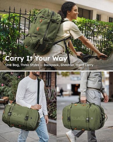 Tolaccea Travel Laptop Backpack, Large Carry on Backpack Flight Approved Convertible Duffle Luggage Bag Daypack Work Business Rucksack Fits 16" Laptop for Men Women 3 Carrying Ways, 40L-55L Expandable in Kuwait