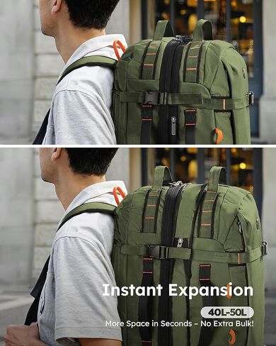 Tolaccea Travel Laptop Backpack, Large Carry on Backpack Flight Approved Convertible Duffle Luggage Bag Daypack Work Business Rucksack Fits 16" Laptop for Men Women 3 Carrying Ways, 40L-55L Expandable in Kuwait