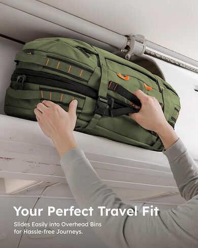 Tolaccea Travel Laptop Backpack, Large Carry on Backpack Flight Approved Convertible Duffle Luggage Bag Daypack Work Business Rucksack Fits 16" Laptop for Men Women 3 Carrying Ways, 40L-55L Expandable in Kuwait