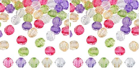 PandaHall 50pcs 20mm Faceted Acrylic Beads, 5 Color Transparent Crystal Spacer Loose Beads Round Craft Beads for Jewelry DIY Bracelets Hair Rope Clothing Decoration, Hole 2.9mm in Saudi Arabia
