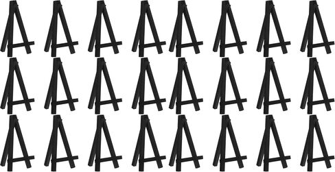 Chuangdi 12 قطعة عرض الأسود Mini Wood Display Easel ، حامل لللوحات الصغيرة ، البطاقات ، الصور ، الإشعارات ، إلخ (5 بوصات) in Saudi Arabia