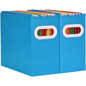 منظم مجلدات الملفات المعلقة من الورق المقوى xiepipipaper، صندوق ملفات قابل للطي لحجم الحروف، حامل ملفات محمول للتخزين مع مقابض، لمنظم ملفات المكتب في المكتب/المدرسة/المنزل، أسود2حزمة